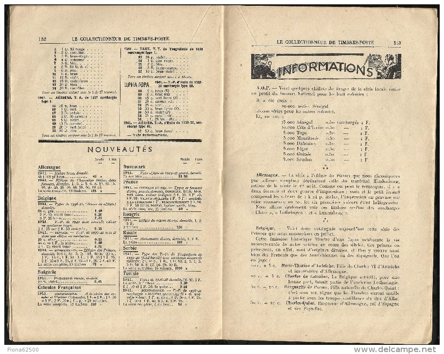 CATALOGUE . ARTHUR MAURY .  LE COLLECTIONNEUR DE TIMBRES - POSTE . N°  645-646 . 25 AOÛT-25 SEPTTEMBRE 1941 .