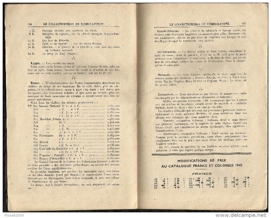 CATALOGUE . ARTHUR MAURY .  LE COLLECTIONNEUR DE TIMBRES - POSTE . N°  645-646 . 25 AOÛT-25 SEPTTEMBRE 1941 .