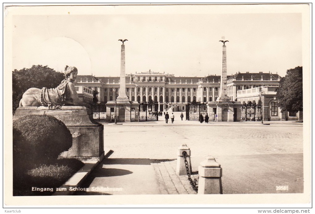 Eingang Zum Schloss Schönbrunn (1950)  - Stempel: 'Freigegeben Österreichische Zensurstelle SZ ' - Wien - Österreich - Château De Schönbrunn