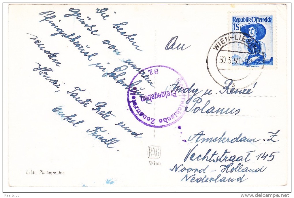 Eingang Zum Schloss Schönbrunn (1950)  - Stempel: 'Freigegeben Österreichische Zensurstelle SZ ' - Wien - Österreich - Château De Schönbrunn