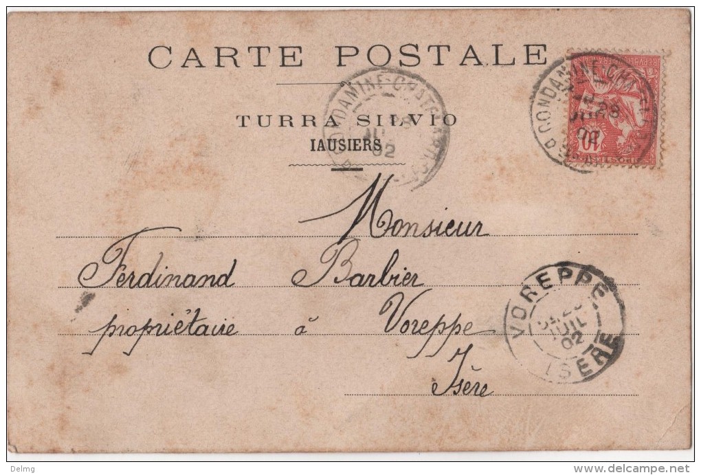 CPA 04 Fait Main Edelweiss écrite De TOURNOUX En 1902 Cachet Condamine Chatelard - Autres & Non Classés