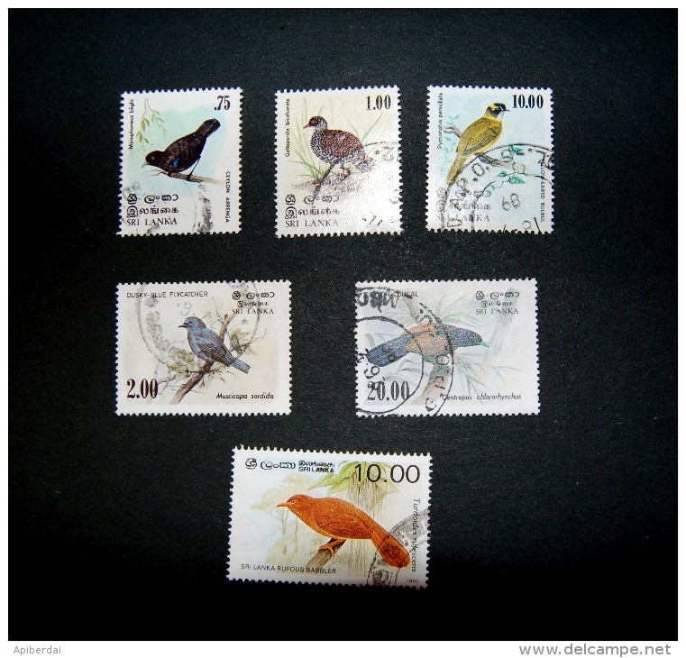 Sri Lanka - 1979/83/88  Best Values Of Birds Series (6) - Konvolute & Serien