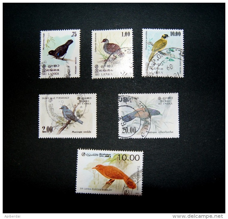 Sri Lanka - 1979/83/88  Best Values Of Birds Series (6) - Collections, Lots & Series