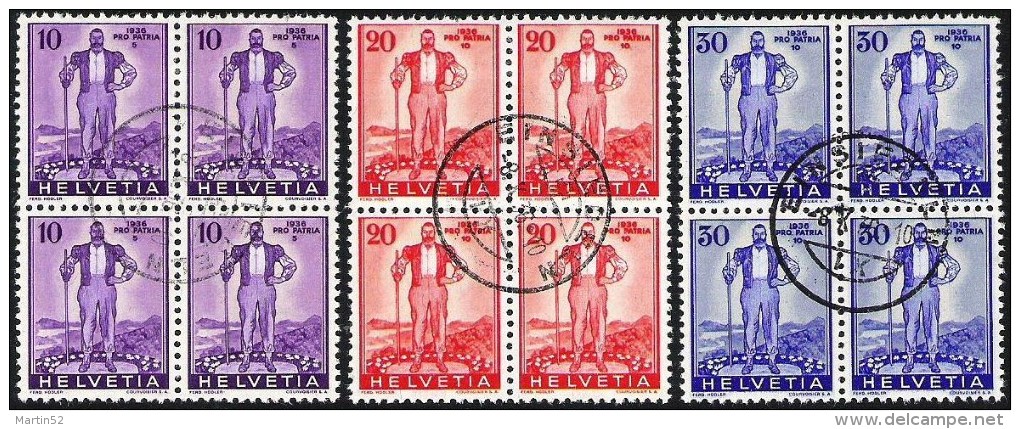 Wehranleihe PP 1936: Zu WIII2-4 Mi 294-296 Yv 286-288 O EINSIEDELN 8.X.36 (Zu CHF 200.00 - Used Stamps