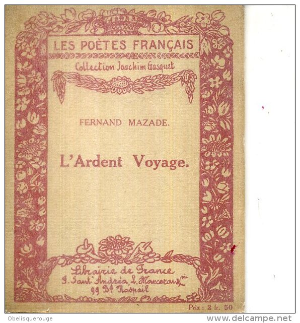 FERNAND MAZADE COLL JOACHIM GASQUET L ARDENT VOYAGE 1921 2 DESSINS - Autres & Non Classés