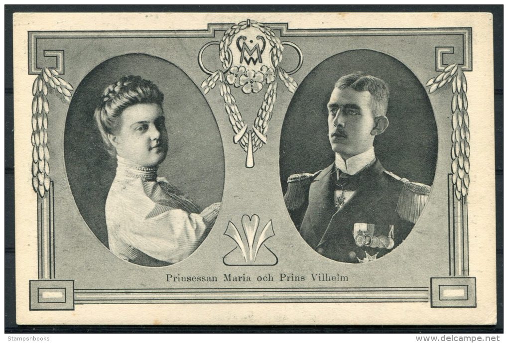 Prinsessan Maria Prins Vilhelm Postcard - Royal Families