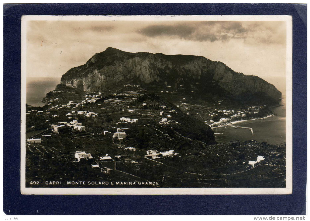 Italia CAPRI - Monte Solaro E Marina Grande 1934  CPA   VUE AERIENNE  N°492  PHOTOGRAPHIE  VIRDUX - Carpi