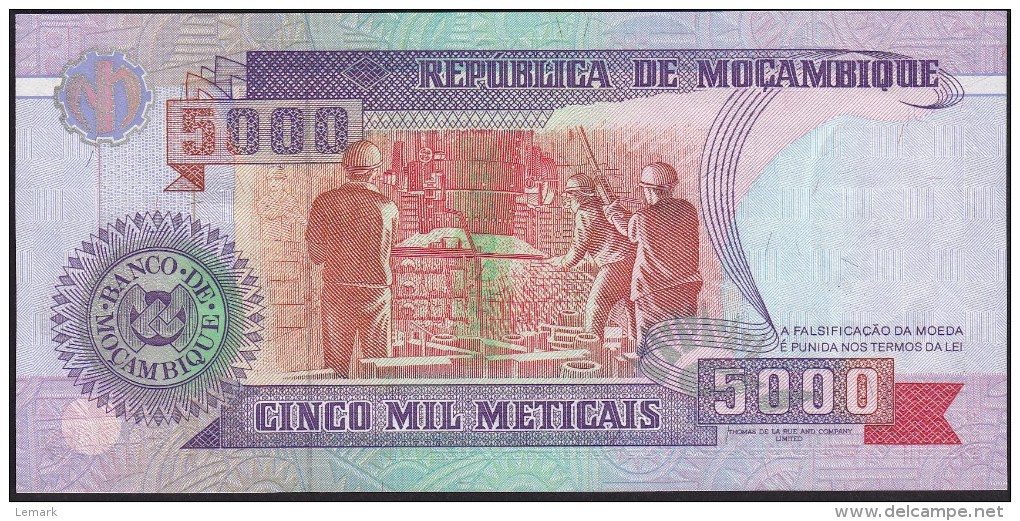 Mozambique 5000 Meticais 1991 P136 UNC - Mozambique