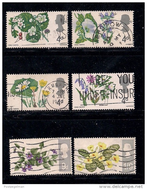 UK 1967 Used Stamp(s) British Wild Flowers Nrs. 446-451 - Usati