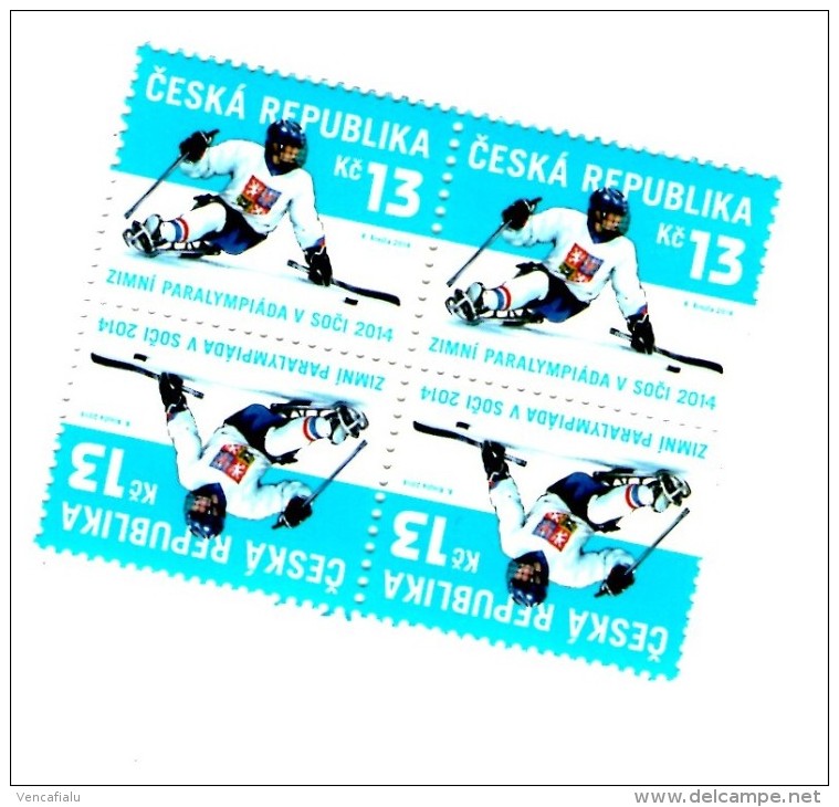 Czech Republic 2014 - Paraolympic Games, Ice Sledge Hockey, Trapping 4 Stamps, MNH - Neufs