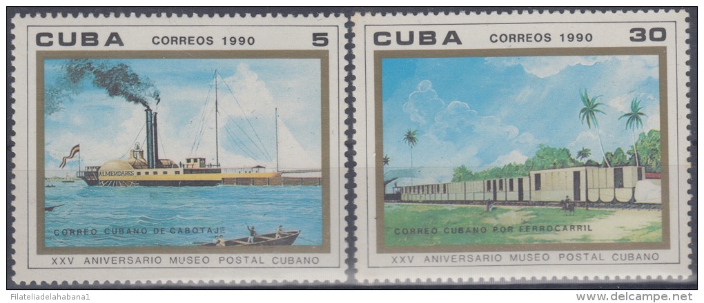 1990.11- * CUBA 1990. MNH. 25 ANIV MUSEO POSTAL * CUBANO. SHIP. PAQUEBOT. BARCO. - Ungebraucht