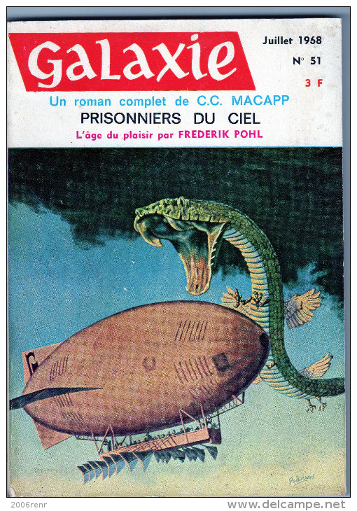 GALAXIE ANTICIPATION  N° 51 Juillet 1968 (2ème Série) OPTA. Voir Sommaire En Couverture. - Sonstige & Ohne Zuordnung