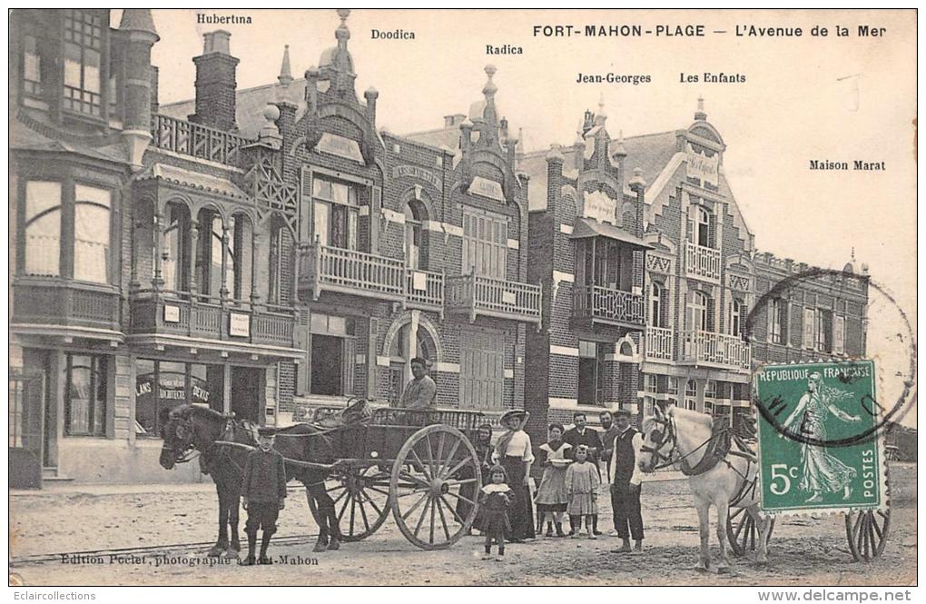 Fort Mahon     80       L'Avenue De La Mer   Carriole A Cheval - Fort Mahon