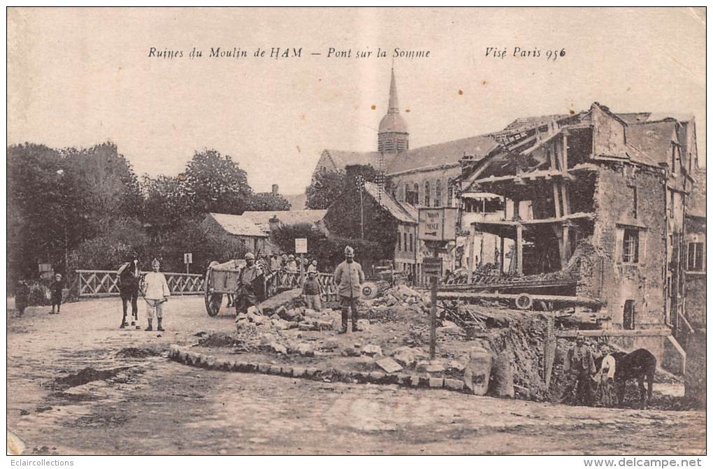 Ham     80         Guerre 14/18.   Ruines Du Moulin - Ham