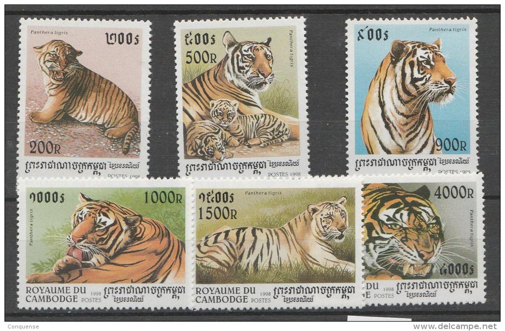 CAMBOYA   1998   **   MNH   TIGRES - Cambodge