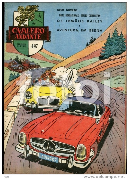 1961 CAVALEIRO ANDANTE PORTUGAL MAGAZINE MERCEDES BENZ 300SL ROADSTER MGA RACE COVER - Per Bambini