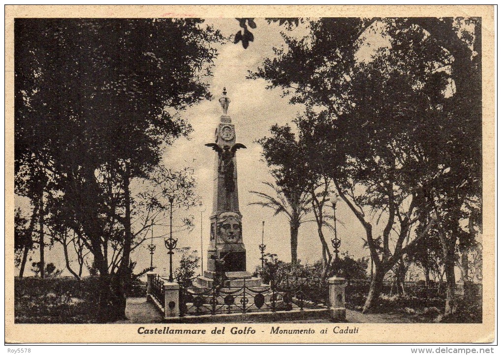 Sicilia-trapani-castellammare Del Golfo Veduta Monumento Ai Caduti Anni  30 40 - Other & Unclassified