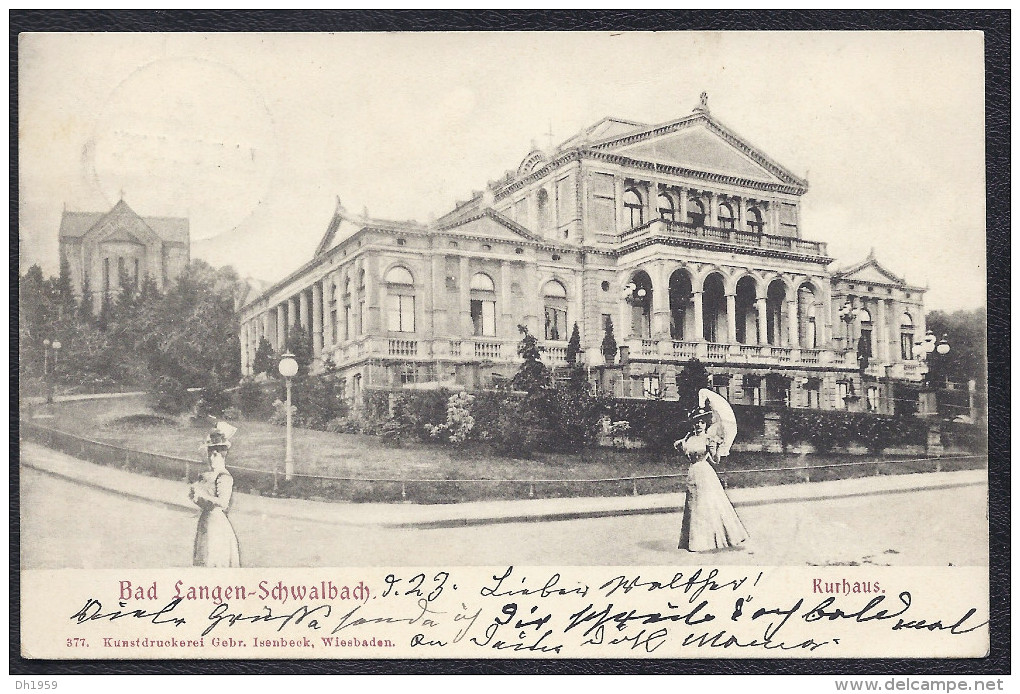 BAD LANGEN - SCHWALBACH KURHAUS KUNSTDRUCKEREI WIESBADEN Nach BUXTEHUDE 1903 - Bad Schwalbach