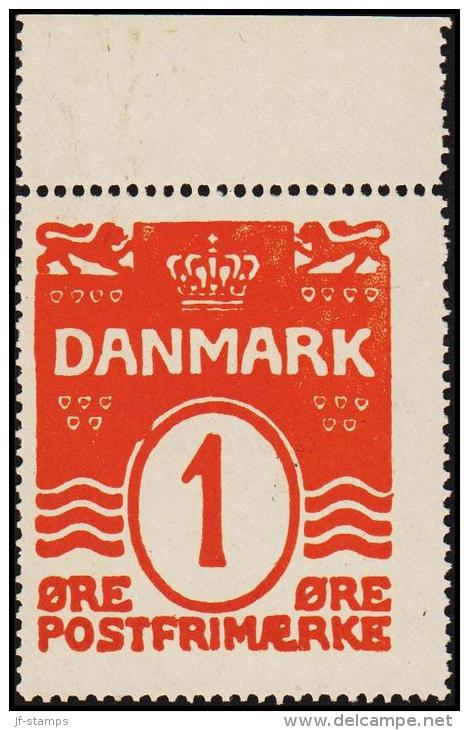 1905. Numeral. 1 Øre Orange. Perf. 12 3/4. Seal In Large Format. Martini Samlermærke Da... (Michel: 42A) - JF128390 - Used Stamps