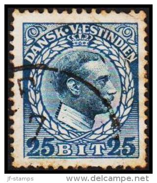 1915-1916. Chr. X. 25 Bit Blue/blue. Variety. (Michel: 53) - JF128314 - Danish West Indies