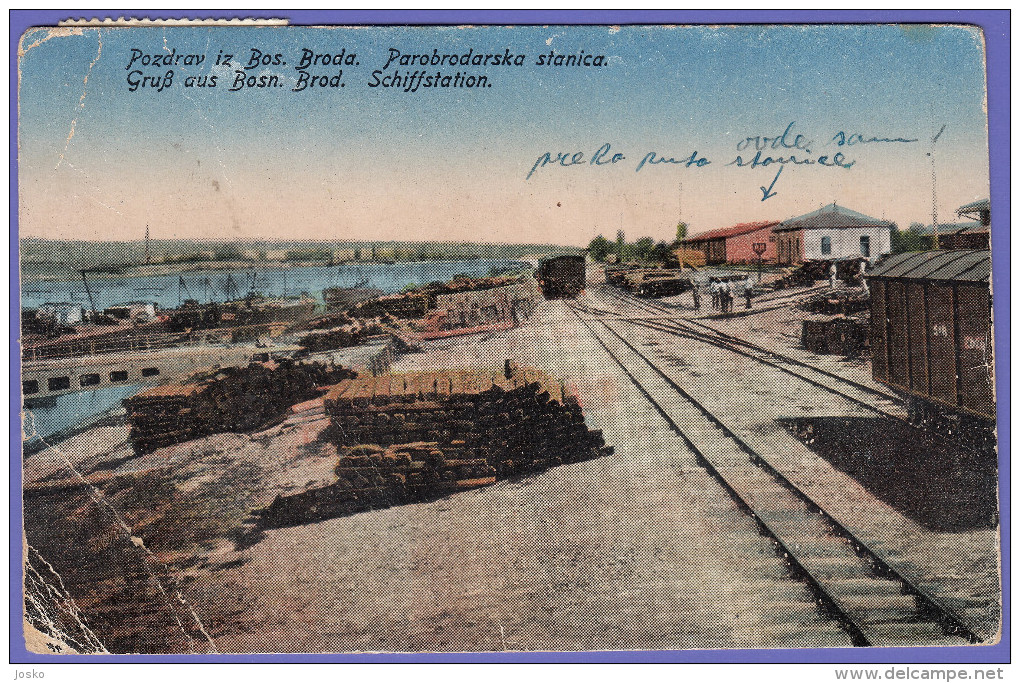 BOSANSKI BROD - Parobrodarska Stanica  ( Bosnia ) * Travelled 1943. * Schiffstation * The Steamship Station - Bosnia And Herzegovina