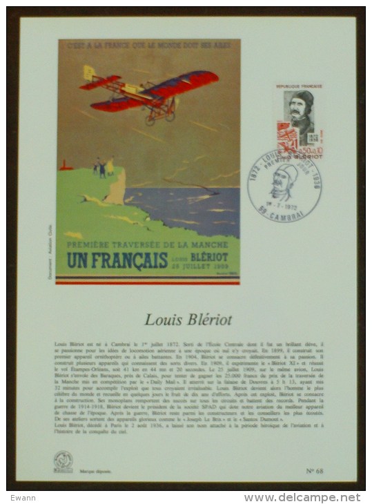 FDC Sur Document - YT N°1709 - LOUIS BLERIOT / CAMBRAI - 1972 - 1970-1979