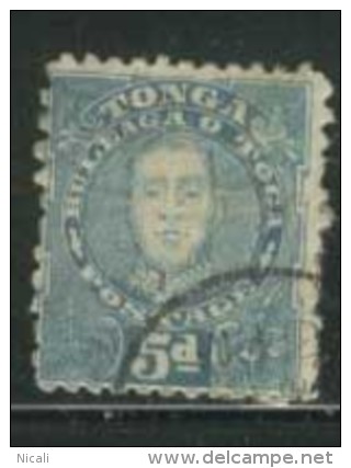 TONGA 1895 5d Blue King George II SG34b FU BQ33 - Tonga (...-1970)