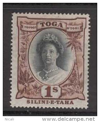 TONGA 1942 1/- Queen Salote SG 80 HM AR65 - Tonga (...-1970)