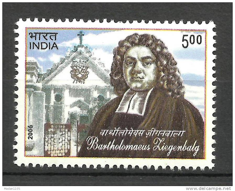 INDIA, 2006, 300th Anniversary Of Bartholomaeus Ziegenbalg's Arrival To India,  MNH, (**) - Unused Stamps