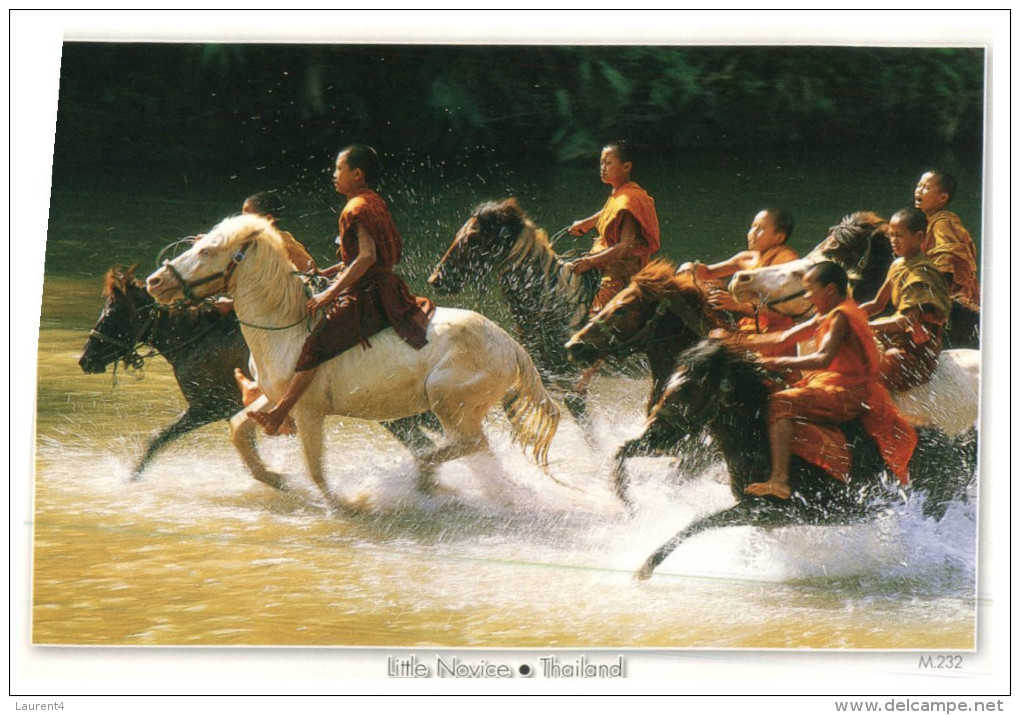 (542) Thailand - Monk On Horses Back - Buddismo