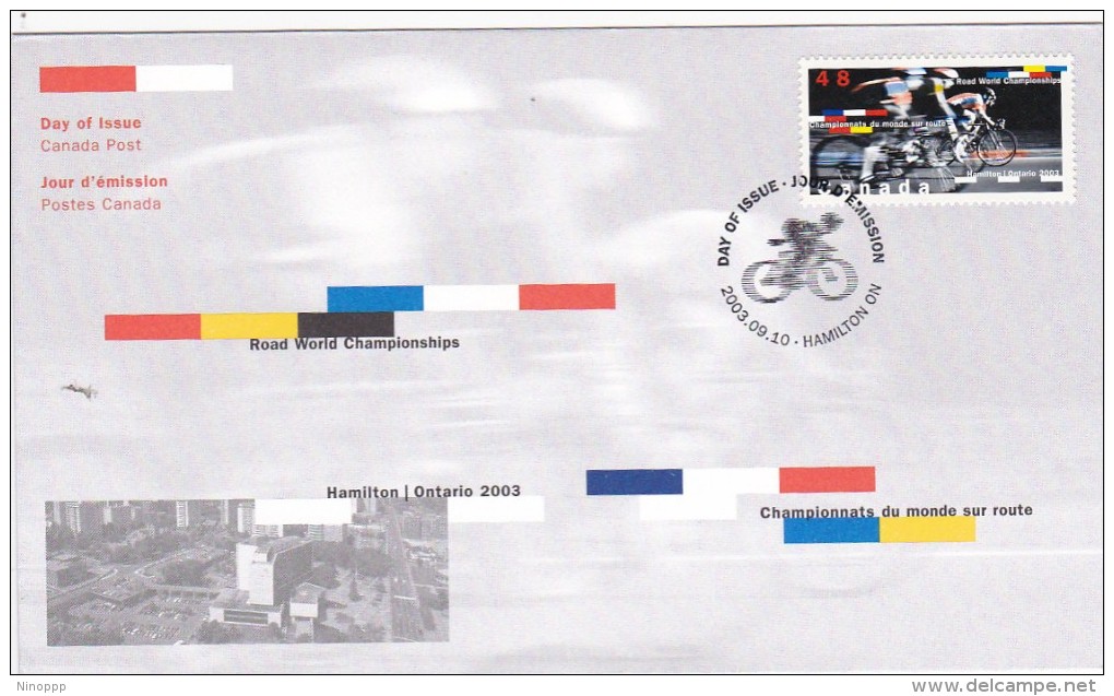 Canada 2003 Road World Championship FDC - 2001-2010