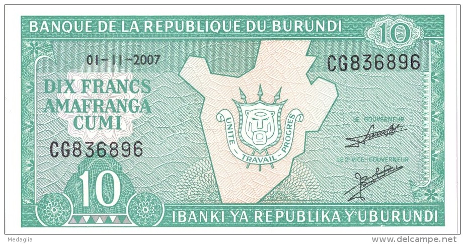 BURUNDI - 10 Francs 2007 UNC - Burundi