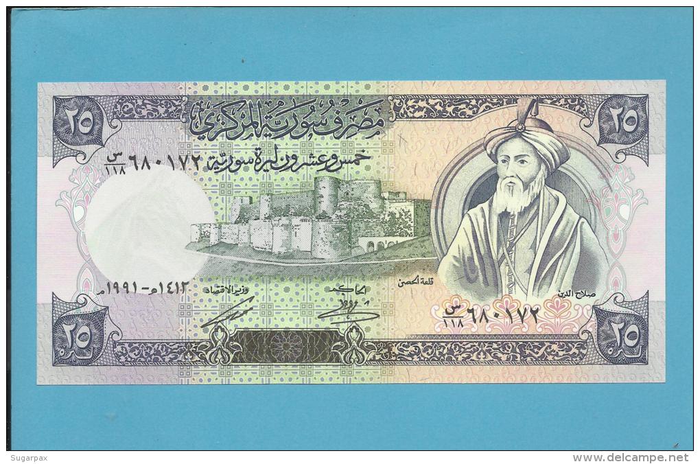 SYRIA - 25 POUND - 1991 - Pick 102.e - UNC. - 2 Scans - Syrie