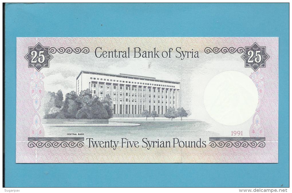 SYRIA - 25 POUND - 1991 - Pick 102.e - UNC. - 2 Scans - Syrie