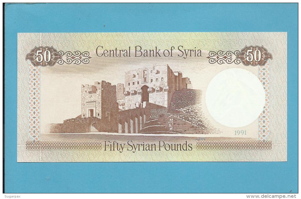 SYRIA - 50 POUND - 1991 - Pick 103.e - UNC. - 2 Scans - Syrien