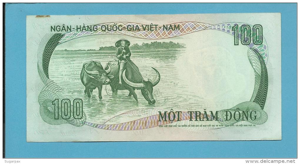 VIET NAM SOUTH - 100 DONG - ND ( 1972 ) - P 31 - Série A/87 - Palace Of Independence / Farmer 2 Water Buffalo - VIETNAM - Vietnam