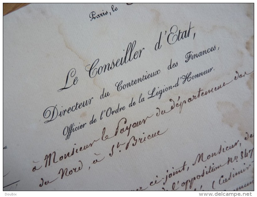 Baron Jean Marie DELAIRE (1781-1861) Mari Joséphine De Cambacérès - PDT Cour Des Comptes  - AUTOGRAPHE. - Other & Unclassified