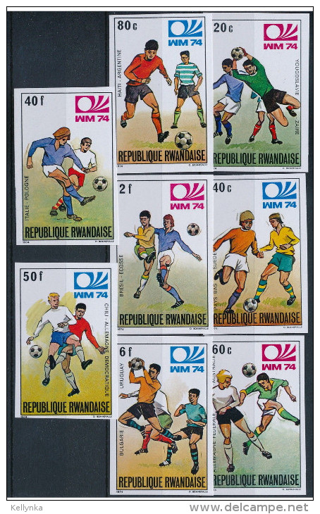 Rwanda - 578/585 - Non Dentelé - Imperforated - World Cup 1974 Munich - MNH - 1974 – Germania Ovest