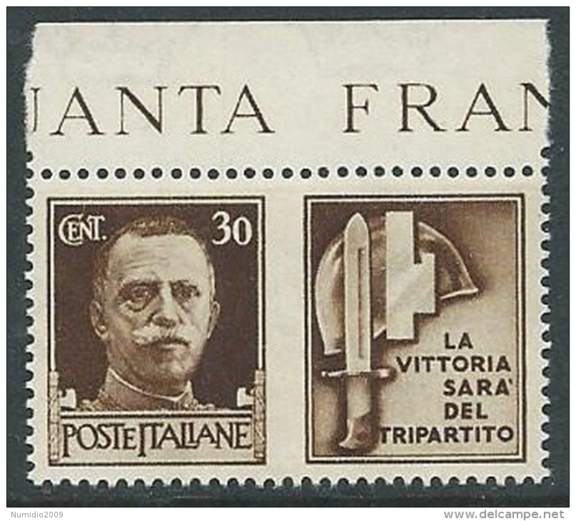 1942 REGNO PROPAGANDA DI GUERRA 30 CENT MNH ** - VA06-5 - Propagande De Guerre