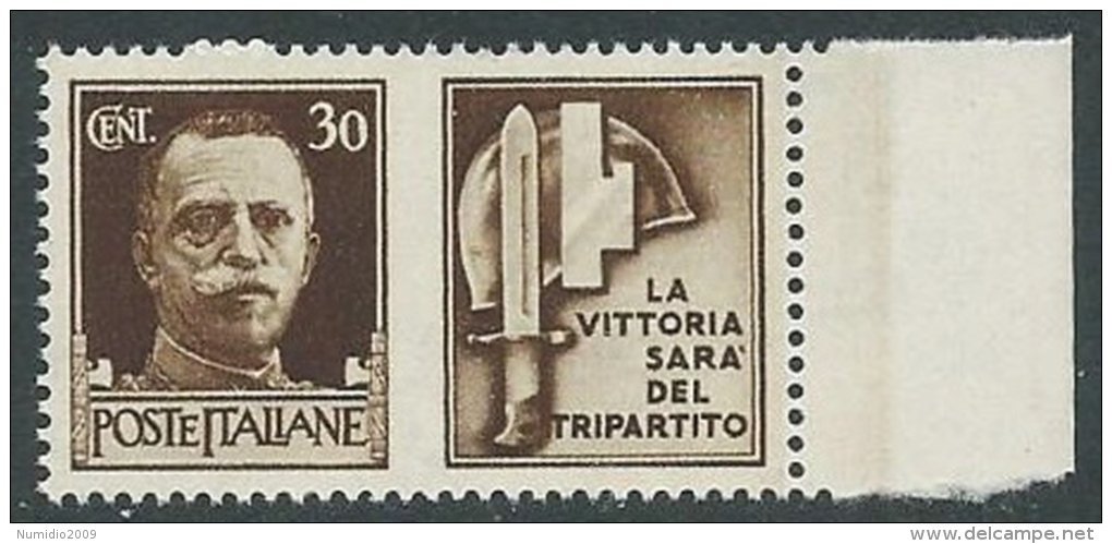 1942 REGNO PROPAGANDA DI GUERRA 30 CENT MNH ** - VA06-9 - Propagande De Guerre