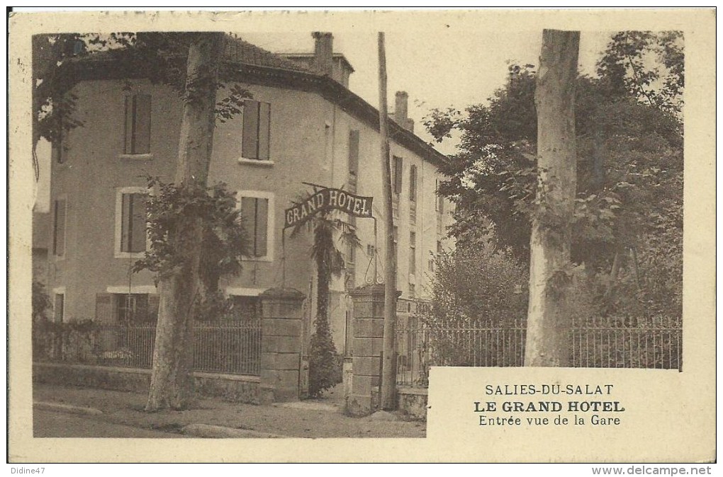 SALIES DU SALAT - LE GRAND HOTEL -entrée Vue De La Gare - Salies-du-Salat