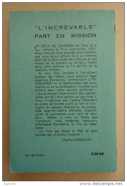 Le Masque - Charles Exbrayat Présente ..-  Costa De Loverdo - "L'Increvable"  Part En Mission - - Le Masque