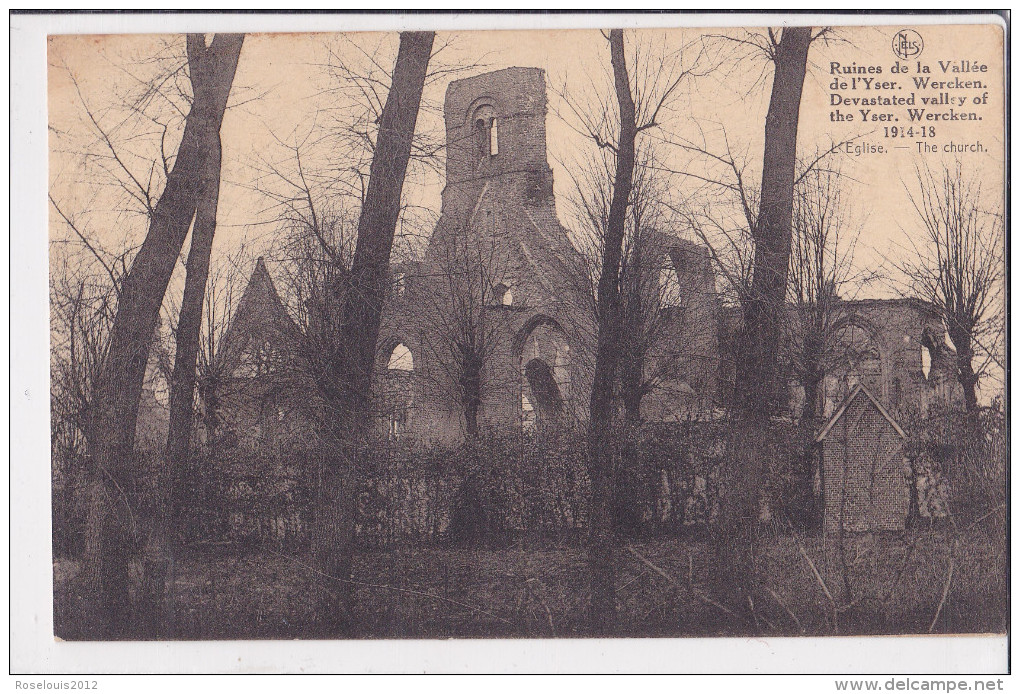 WERKEN : Ruines 1914-18 - église - Kortemark