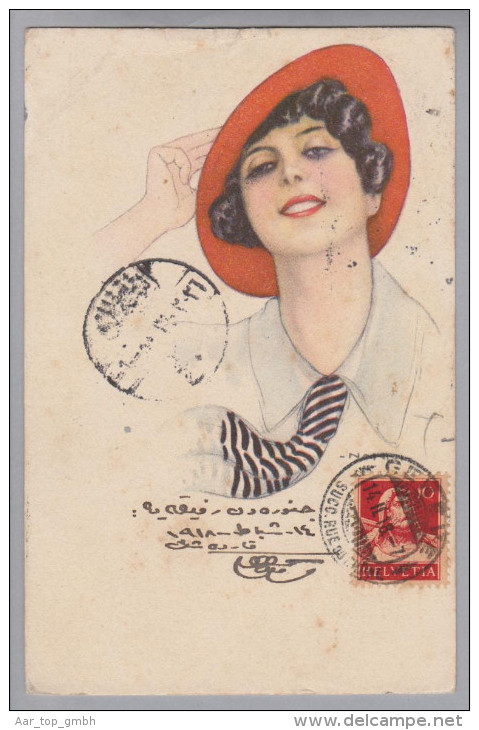 AK Künstlerkarte Nanni #21-4 1918-02-14 Genf > Türkei - Nanni
