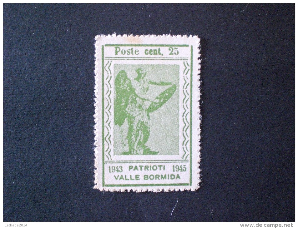 STAMPS ITALIA 1945 VALLE BORMIDA PATRIOTTI PERSEO VITTORIA ALATA 25 CENT VERDE GIALLO - Local And Autonomous Issues