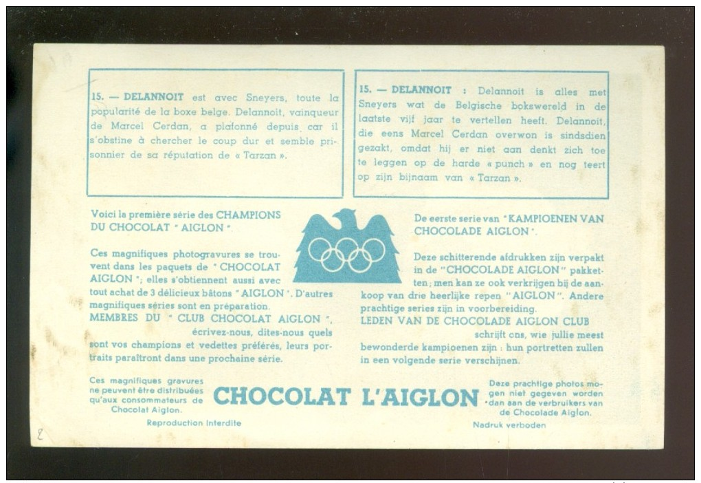 Chromo ( 4261 )  Chocolade  Chocolat  AIGLON -  Boxing  Boxe  Boksen  Delannoit - Aiglon