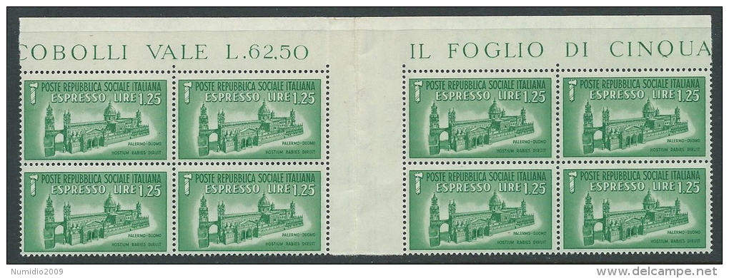 1944 RSI ESPRESSO DUOMO DI PALERMO PONTE LUSSO MNH ** - VA17 - Exprespost