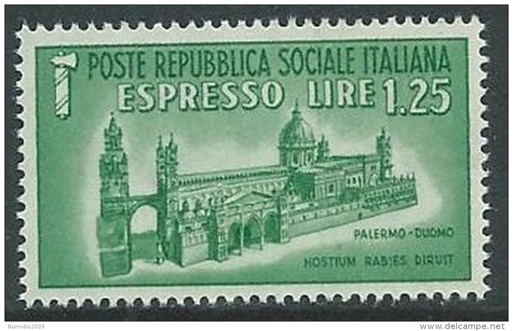 1944 RSI ESPRESSO DUOMO DI PALERMO MNH ** - VA-2 - Correo Urgente