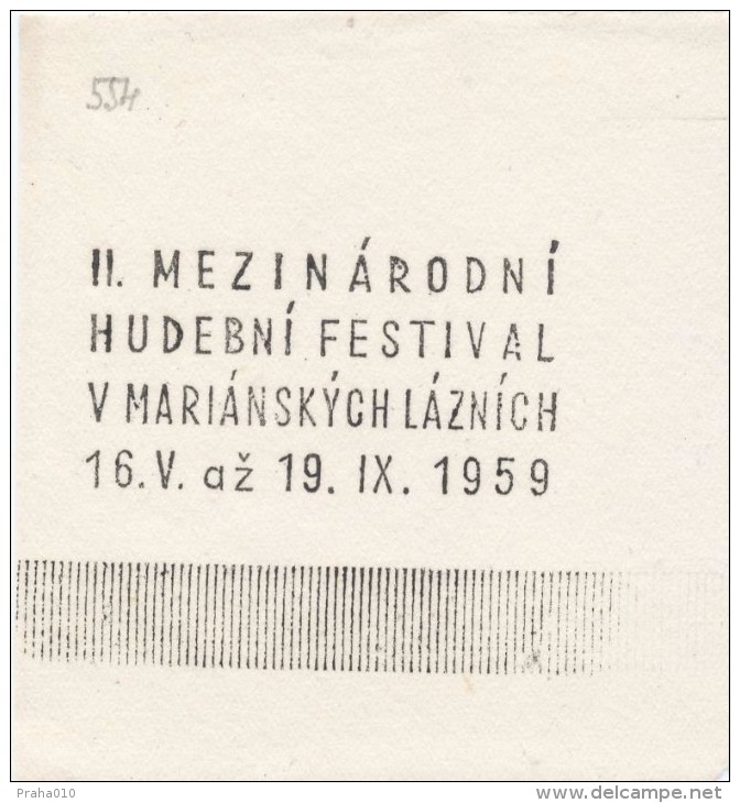 J1677 - Czechoslovakia (1945-79) Control Imprint Stamp Machine (R!): II. International Music Festival Marianske Lazne - Proofs & Reprints