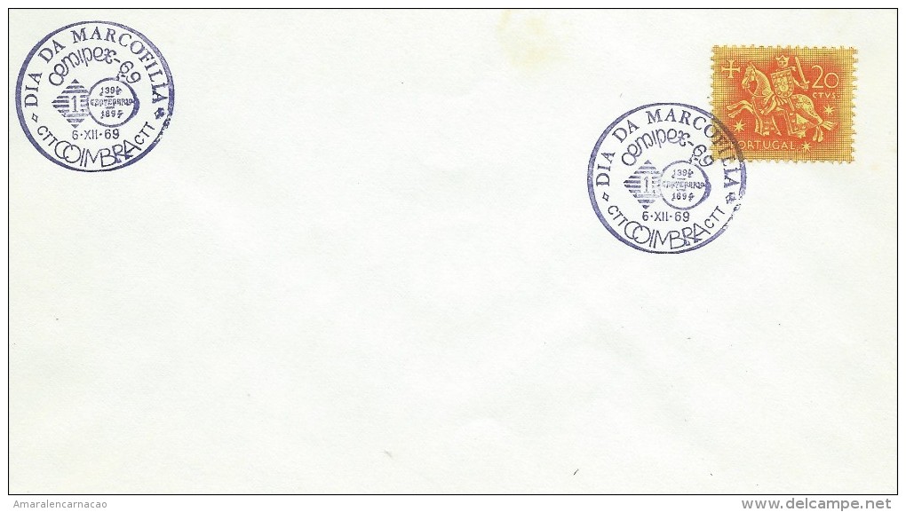 TIMBRES - STAMPS - MARCOPHILIE - PORTUGAL - JOUR DE MARCOPHILIE - CACHET 06-12-1969 - COIMBRA - Postal Logo & Postmarks